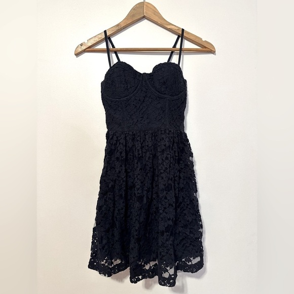 Abercrombie & Fitch Mini  Navy‎ Lace Babydoll Bustier Dress Size XS - Picture 2 of 4